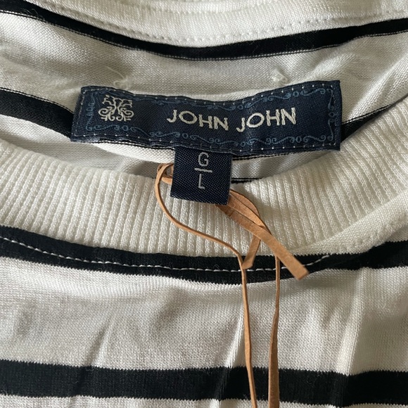 John John brand new black and white cotton top - Picture 7 of 11